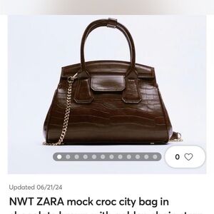 Zara Brown Crocodile Bag New 🆕 Tag fell off but brand new see photos